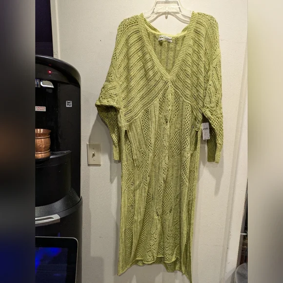 Women's Green Knit Sweater Size Lp - Picture 2 of 12